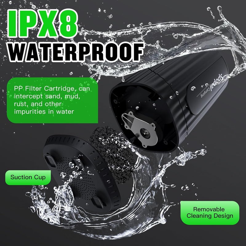 Spopal Portable Shower for Camping, [Upgraded] 10000mAh Rechargeable Camping Shower with 5 Adjustable Speeds,Premium LED Display, IPX8 Waterproof Outdoor Shower Kit for Hiking, Car, Pet, Travel - Image 3